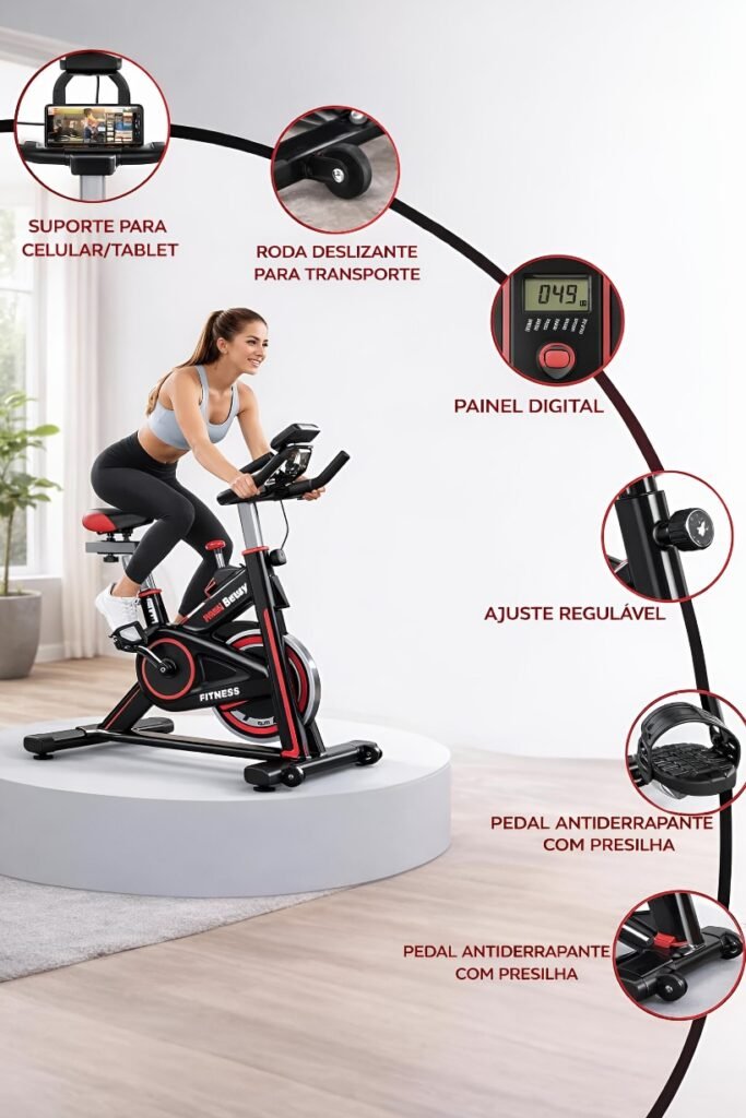 Detalhes da bicicleta Spinning Q50 New Speed 13kg