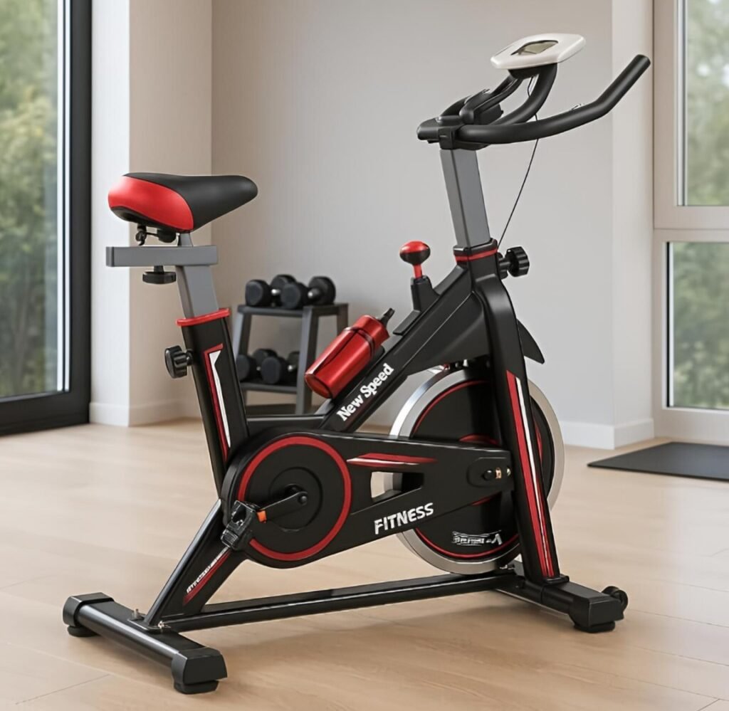 Vista lateral da bicicleta Spinning Q50 New Speed 13kg
