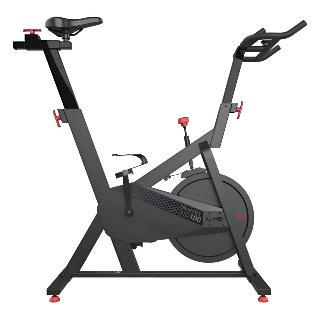 Bicicleta spinning Domyos 100 12kg para uso residencial e treinos indoor.