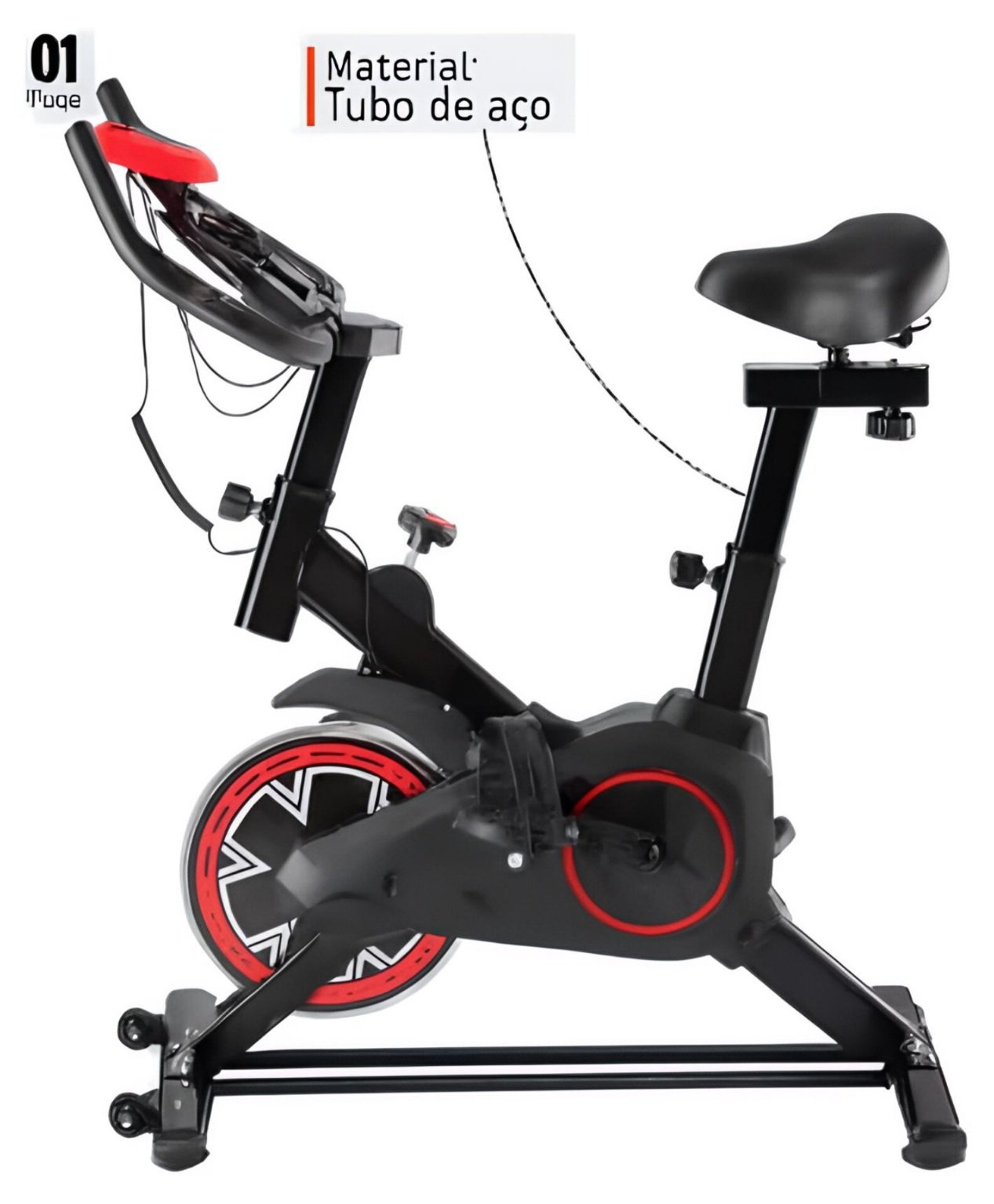 Vista lateral da bicicleta Spinning EPS-988 Epsilon 8 kg