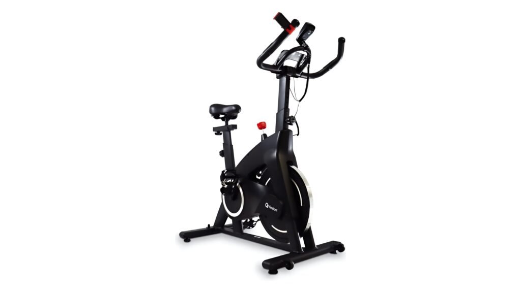 Bicicleta spinning Gallant Elite X 8kg preta com roda de inércia frontal e banco ajustável