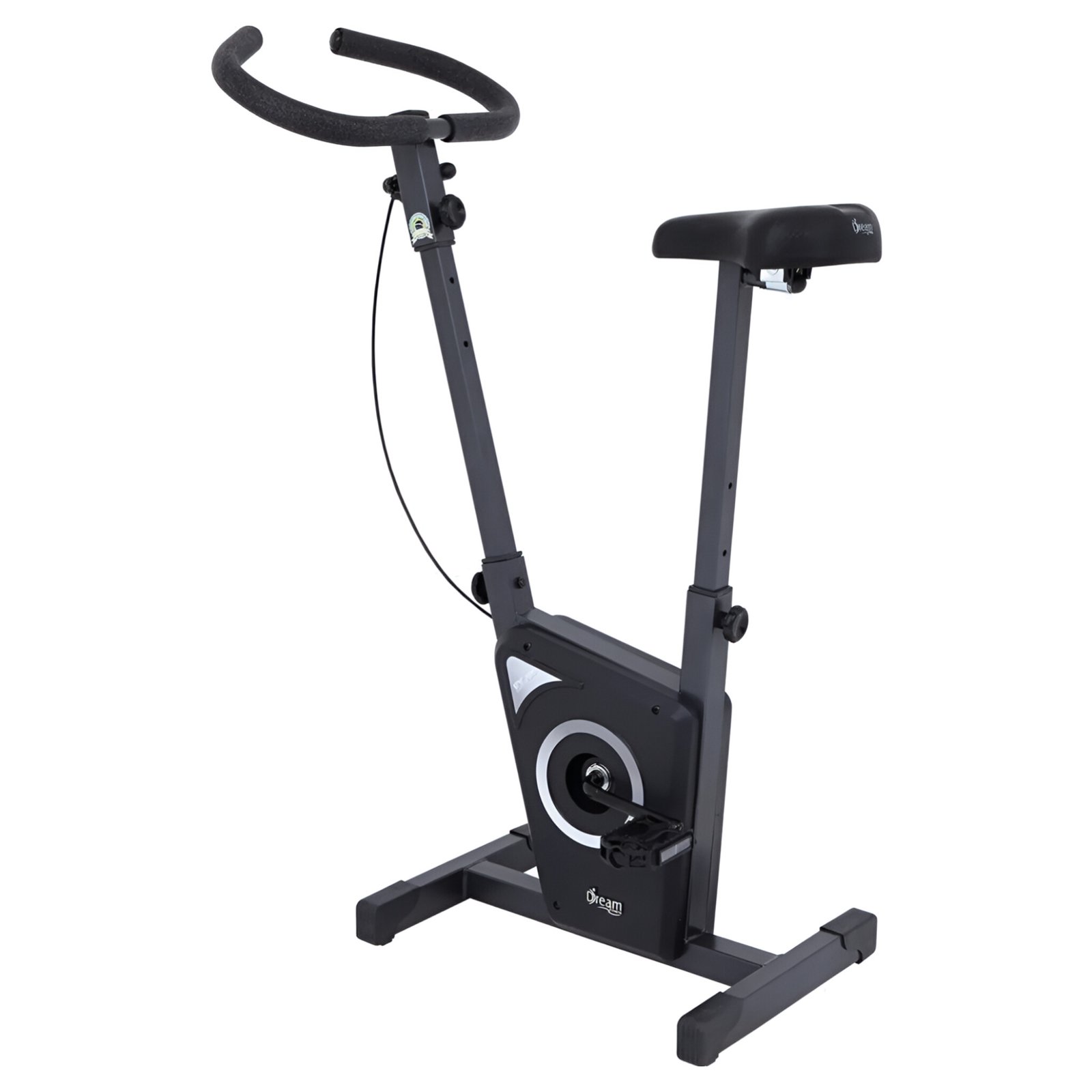Vista lateral da bicicleta ergométrica Dream Fitness EX 450 3kg residencial.