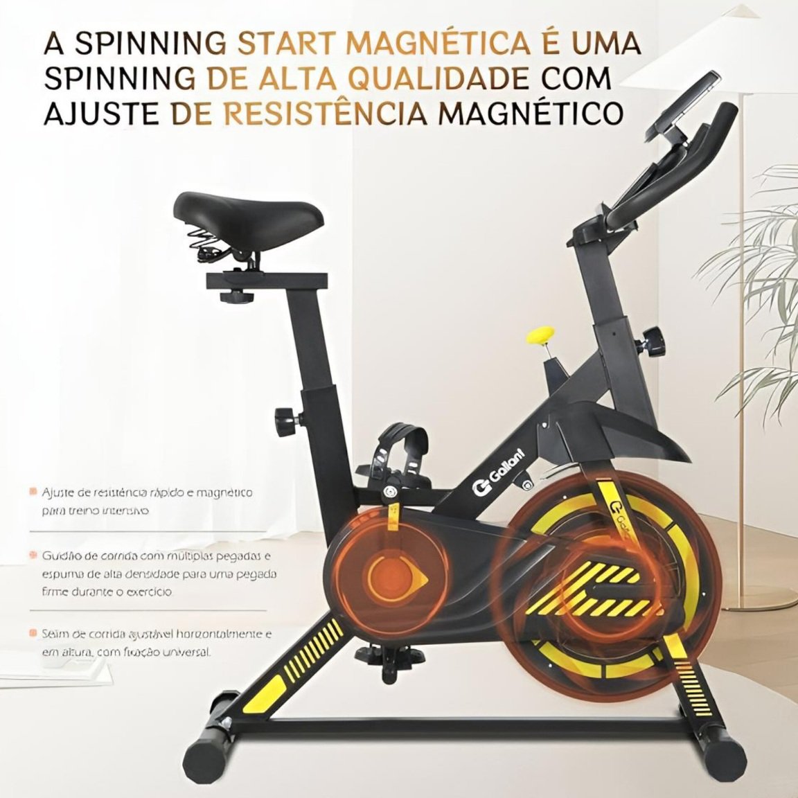 Bicicleta spinning Gallant Start 6kg com sistema magnético.