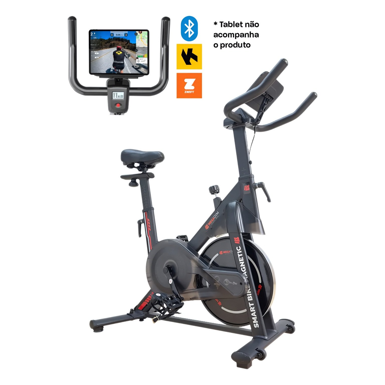 Detalhes da bicicleta spinning Smart Magnetic 4K.