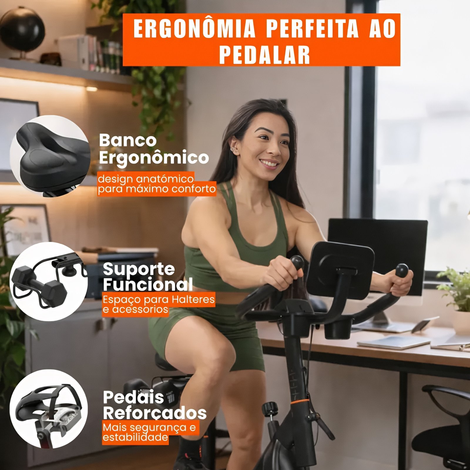 Bicicleta spinning Smart Magnetic 6K ergonômica.