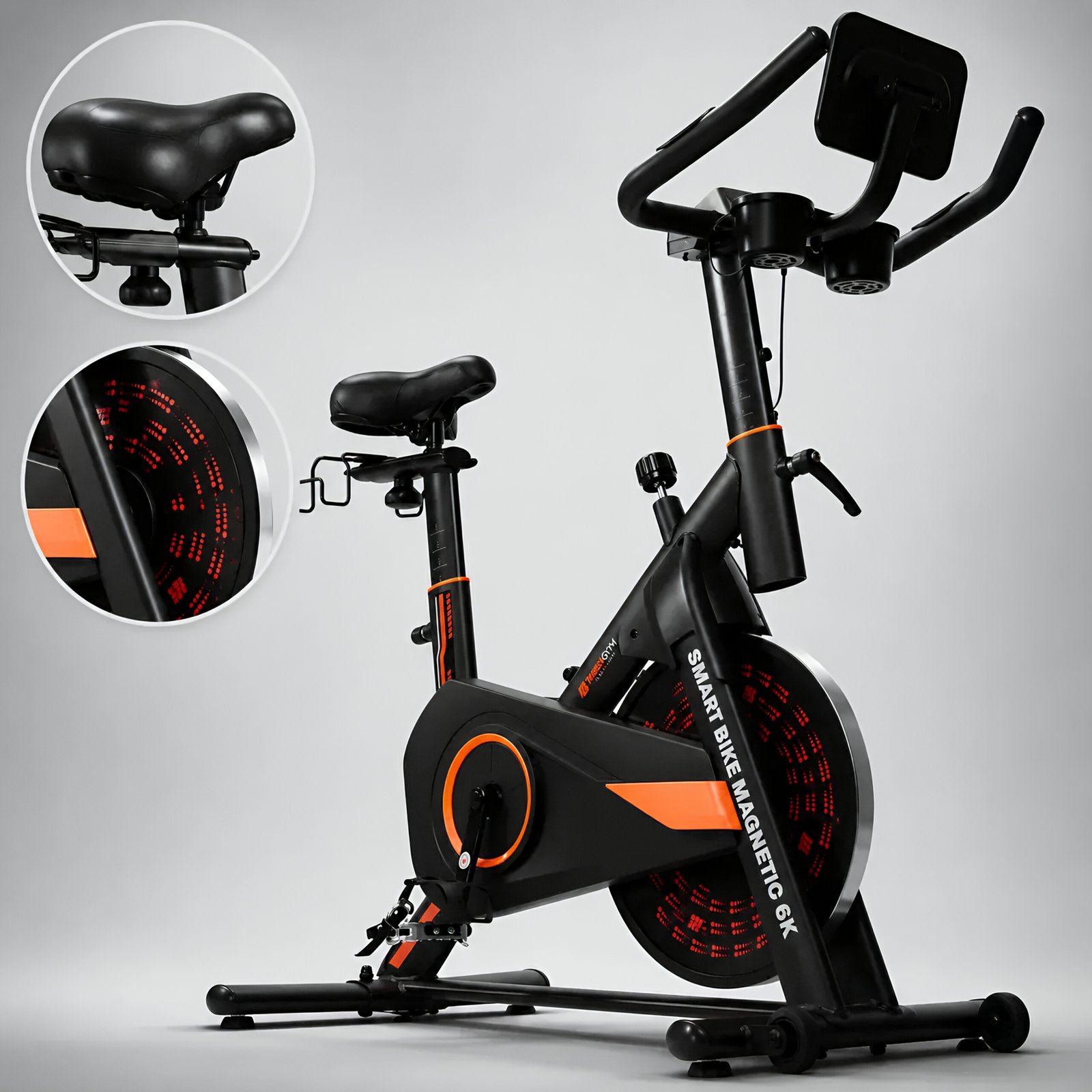 Estrutura reforçada da bicicleta spinning Smart Magnetic 6K.