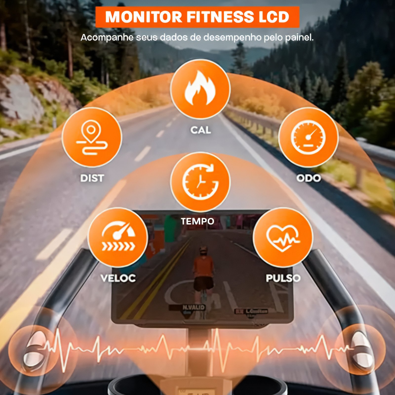 Painel digital da bicicleta spinning Smart Magnetic 6K.