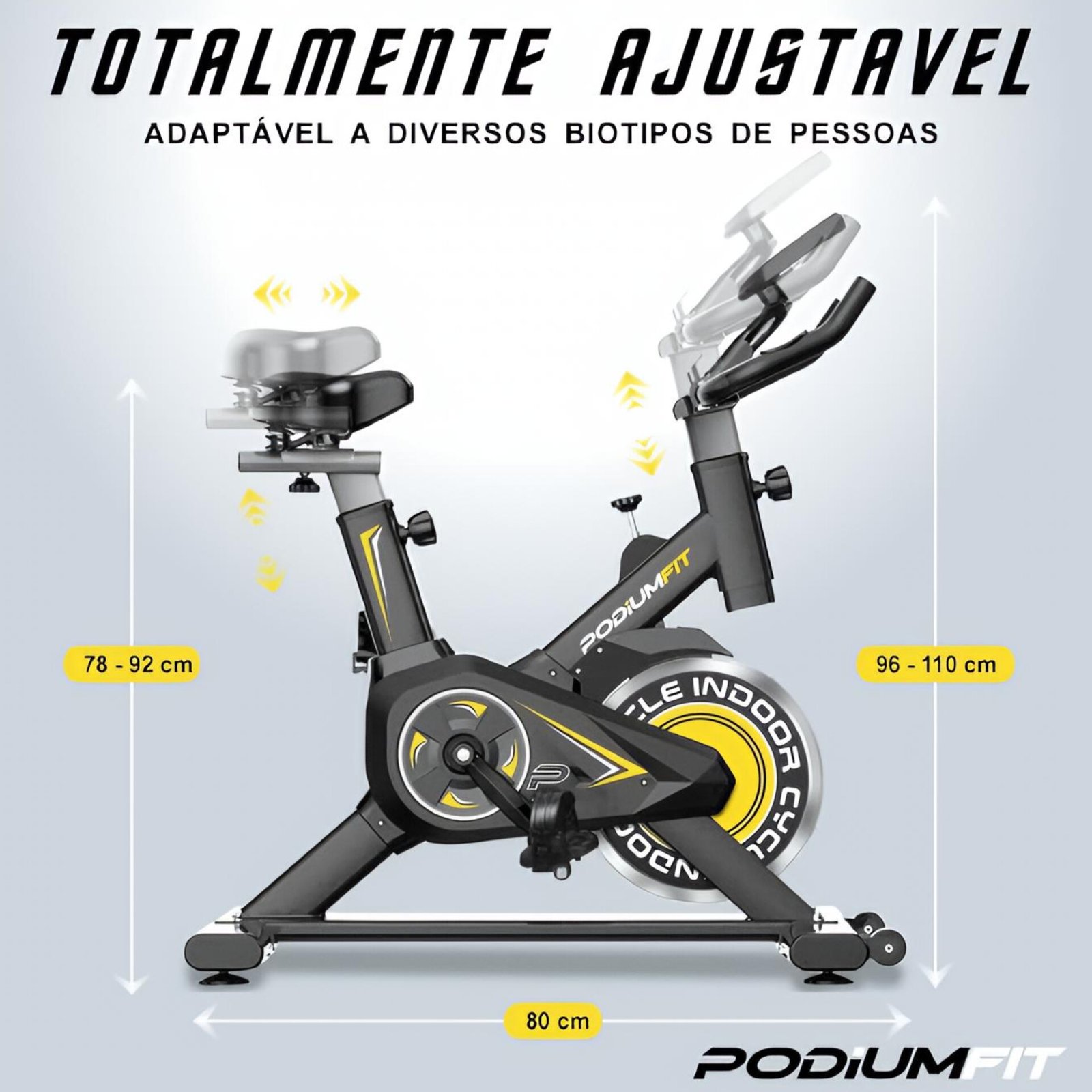 Detalhes da Bicicleta Spinning PodiumFit S90