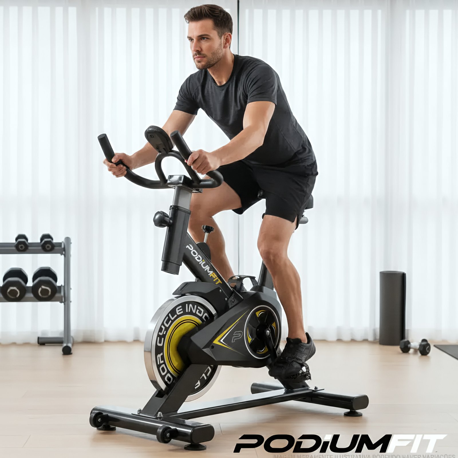 Bicicleta Spinning PodiumFit S90 para uso residencial