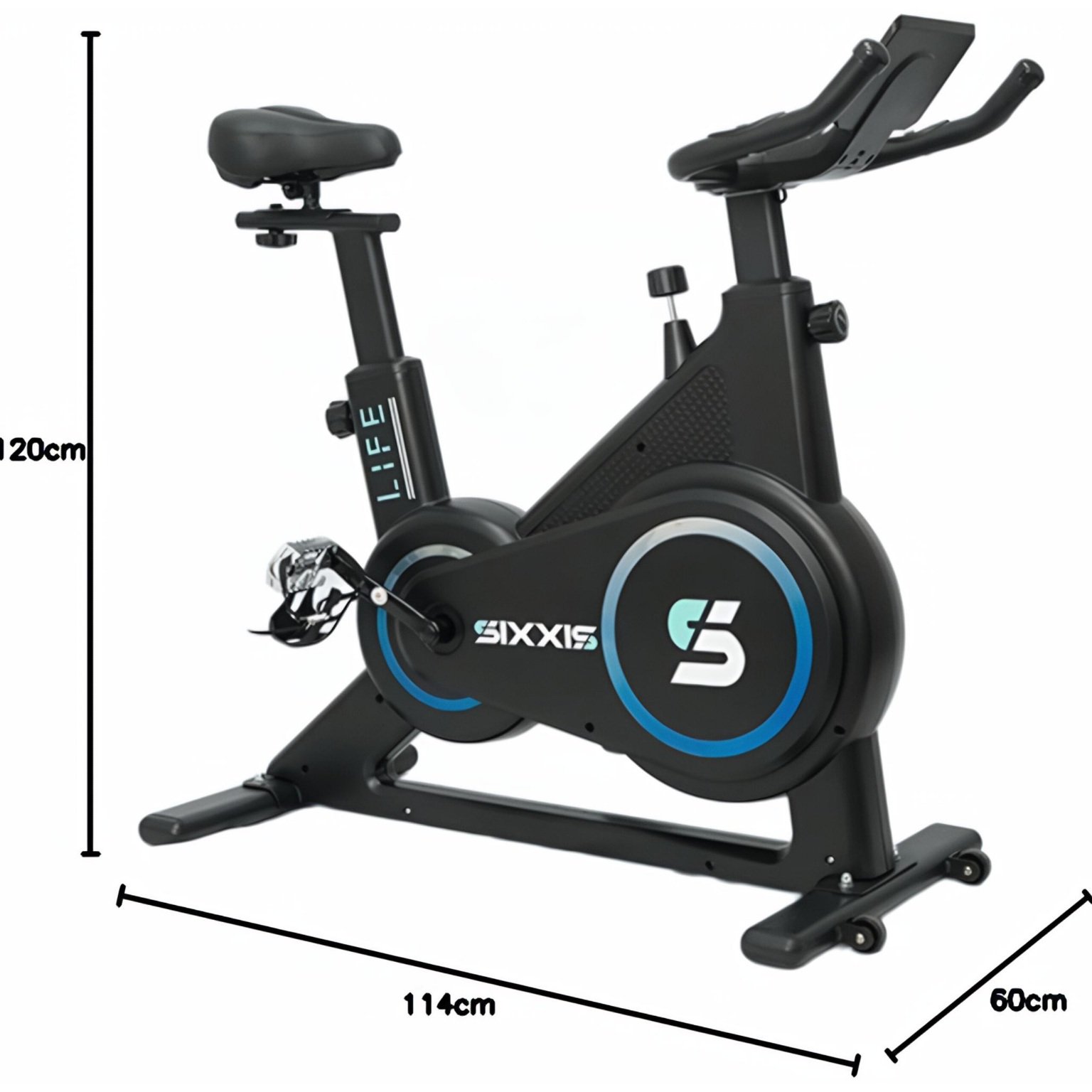 Dimensões da Bicicleta Spinning Sixxis Life